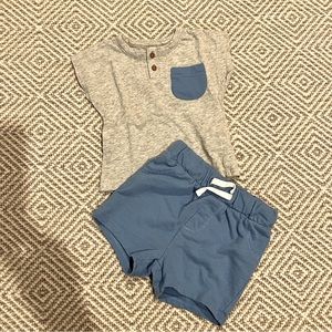 Nordstrom baby- NWOT tshirt and shirt set. 6 months